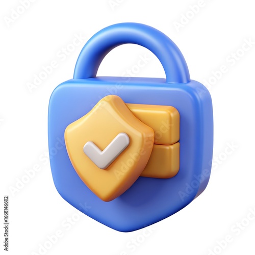 Secure Transaction 3D Icon Illustration – Digital Payment Safety Concept