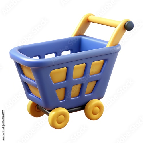 Shopping Cart 3D Icon Illustration – Online Store & Retail Icon