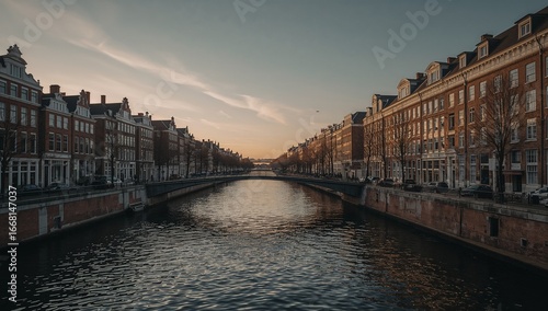European Canal Street at Sunset