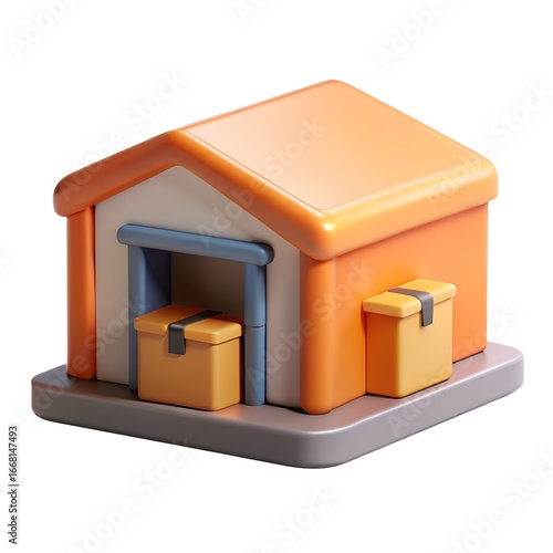 Warehouse Storage 3D Icon Illustration – Logistics & Inventory Icon