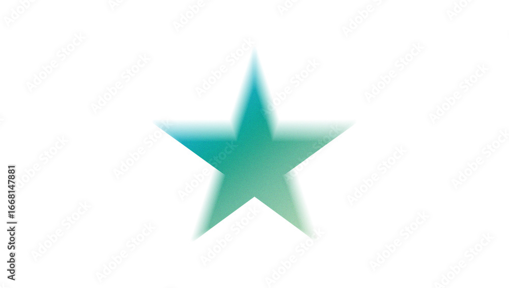 Obraz premium ボカシの入ったグリーンの星 ノイズ入り グラフィック素材 png