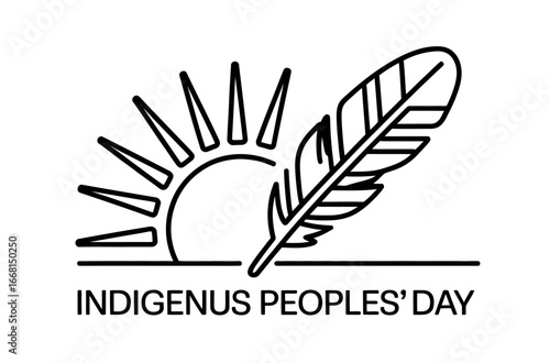 Vibrant Logo Design Featuring a Feather and Sun for Indigenous Pool Day
