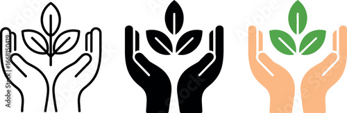 Gentle hands cradle a growing plant, symbolizing care and nurturing for nature.