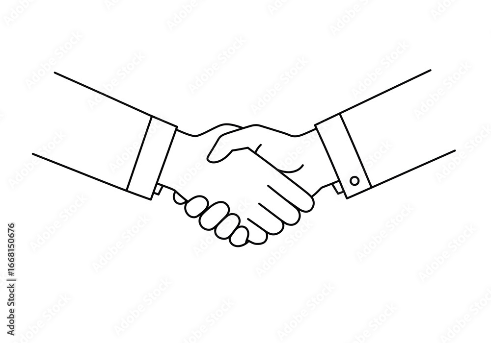 Fototapeta premium Handshake illustration depicting agreement and partnership