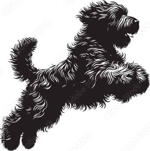 Briard Dog vector in black and white