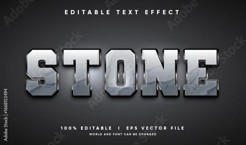 stone 3d vector text effect with modern style