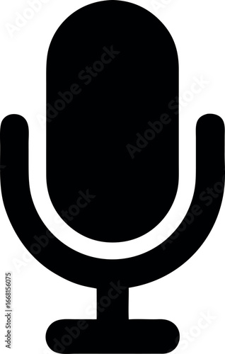 Microphone silhouette icon vector illustration