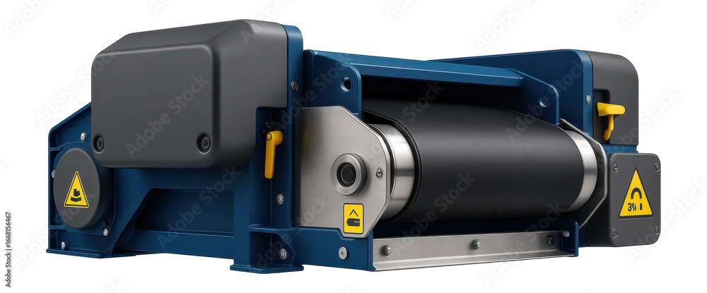 Fototapeta premium Eddy current separator with a modular design and interchangeable magnetic components for flexible sorting in scrap yards