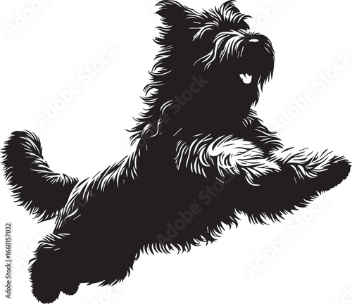 Briard Dog vector in black and white
