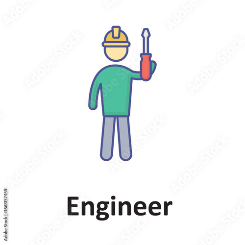 Engineer Vector Icon which can easily modify or edit