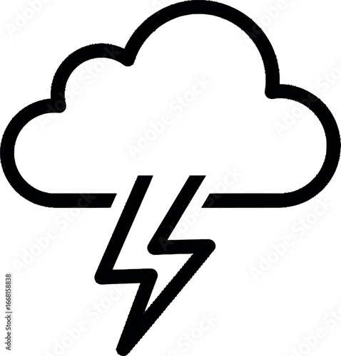 Cloud and Lightning A simple icon representing a stormy weather