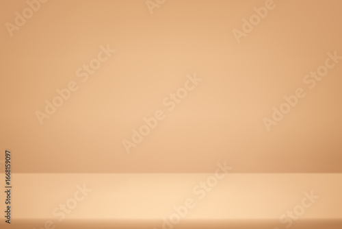Empty Pastel Brown studio room background Space for selling products, backdrop, wallpaper, background, text. Empty Room Studio with table. Vector illustration.