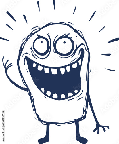 Design of sarcastic laughing expression