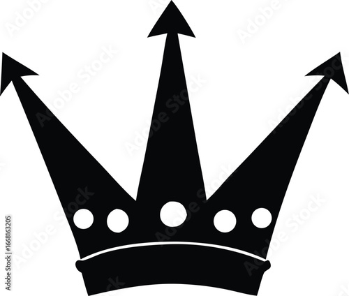 Majestic crown silhouette royalty symbol elegant emblem of power leadership success and authority