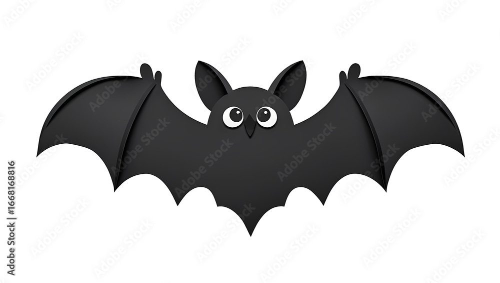 Fototapeta premium Halloween Bat Silhouette Cutout with Transparent Background