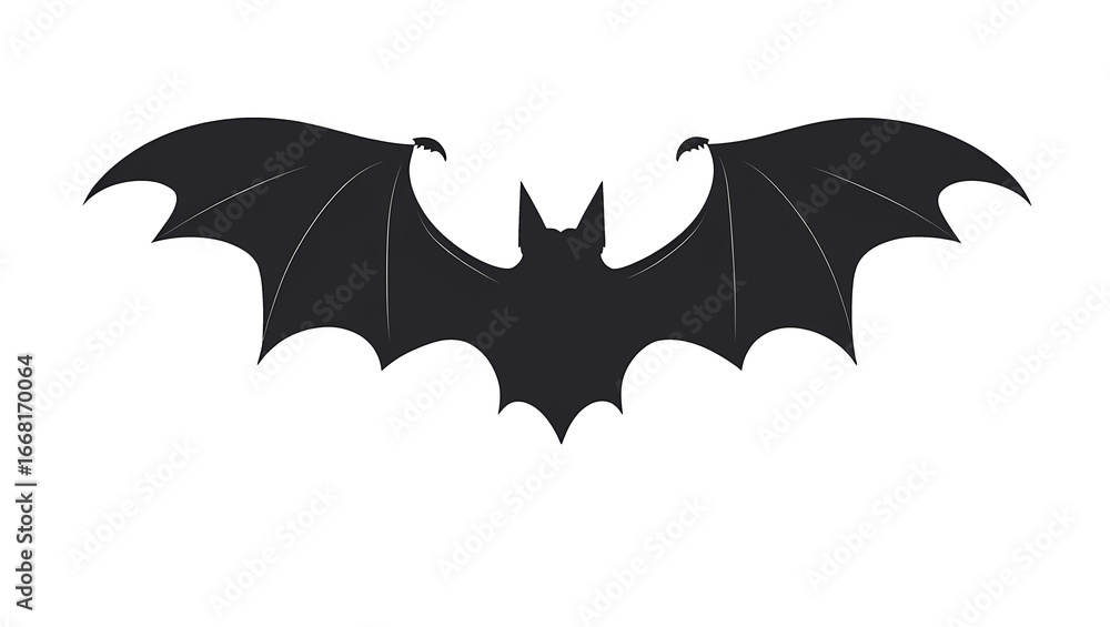Fototapeta premium Halloween Bat Silhouette Cutout with Transparent Background