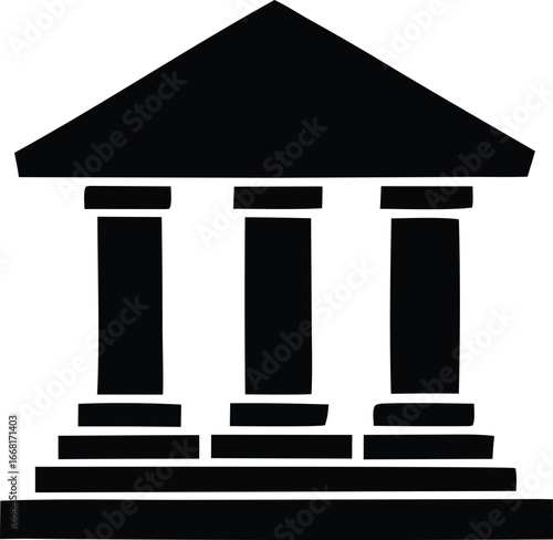 Classic columned building facade symbol representing government finance law justice and tradition symbolizing architecture historic institutions and education