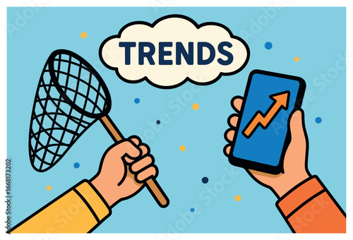 Capturing trends vector: embrace innovation, track popularity, boost engagement, analyze growth