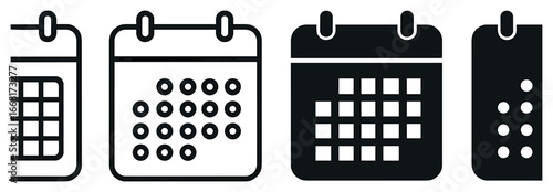 Diverse calendar icons vector | simplistic and modern design for everyday use