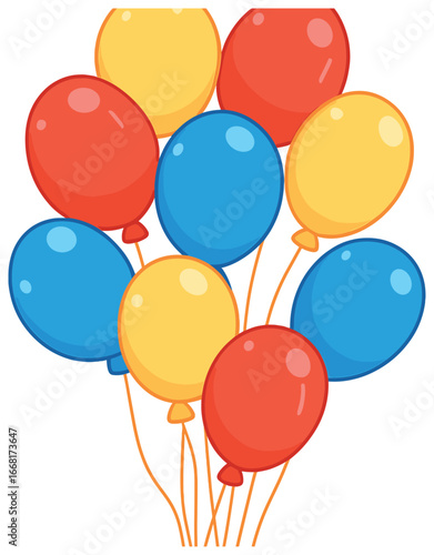 Colorful celebration balloons vector - perfect for parties, birthdays, joyful gatherings