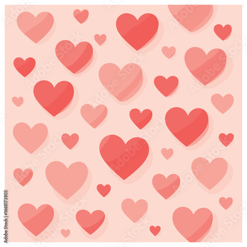 Heart pattern vector: romantic floating hearts for valentine’s day and love themes