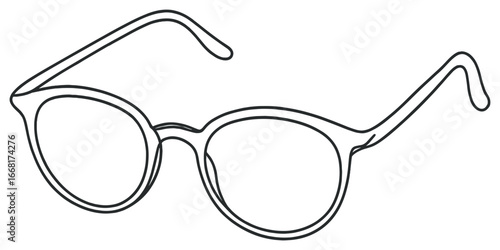 Elegant eyewear vector: minimalist line drawing of simple glasses for vision and style