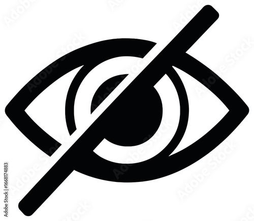 Restricted viewing icon vector: privacy, security, eye symbol for data protection and confidentiality