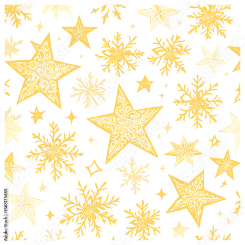 Christmas stars and snowflakes vector | festive holiday design, winter patterns