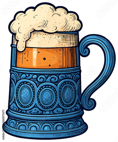 Bavarian beer mug vector for oktoberfest celebrations – authentic festive drinkware art