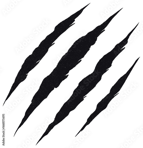 Jagged claw marks vector - scratch, tear, halloween design, spooky graphic element