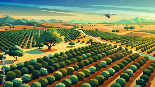 Drone Aerial View of Olive Grove in Alentejo, Portugal
From above, endless olive groves unfold in perfect harmony, patterned green stretching toward distant horizons, sunlight gilds the fields, embody