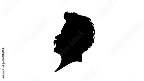 Maxim Gorky portrait, black isolated silhouette