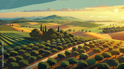 Drone Aerial View of Olive Grove in Alentejo, Portugal
From above, endless olive groves unfold in perfect harmony, patterned green stretching toward distant horizons, sunlight gilds the fields, embody