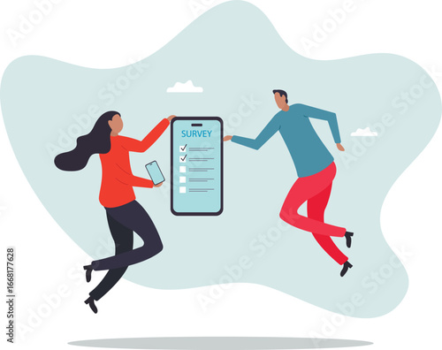 Online survey questionnaire, poll, opinion or customer feedback using internet.about a man and his life.