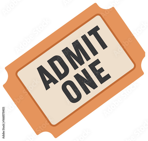 Event ticket vector: admit one design for concerts, festivals, shows, parties