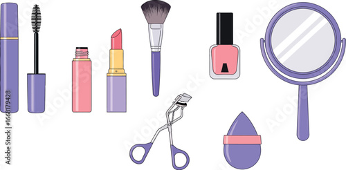 Charming collection of beauty essentials for a glamorous look.