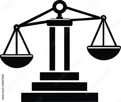 Symbolic scales of justice a classic emblem representing law fairness equity and legal decisions in black and white