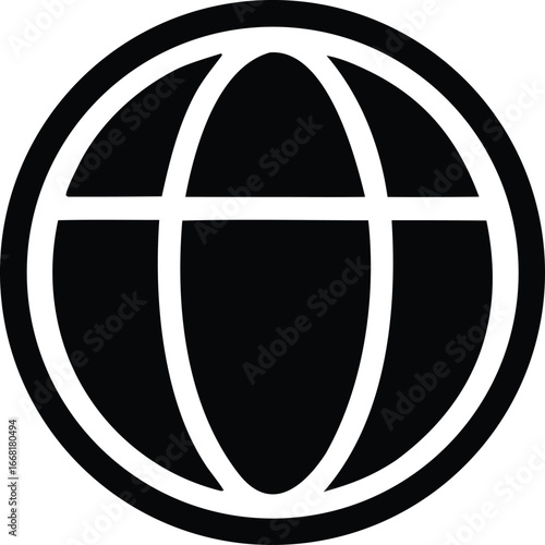 Global network connectivity symbol representing internet world wide web connection and communication digital globe icon