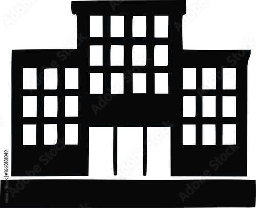 Classic building silhouette a simple black and white graphic representation of an architectural structure