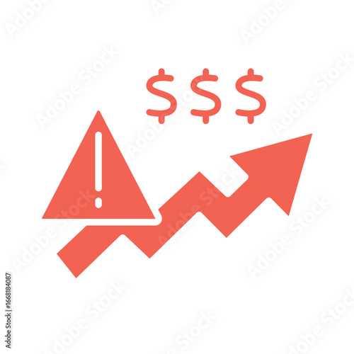hyperinflation color flat icon for digital and print projects.