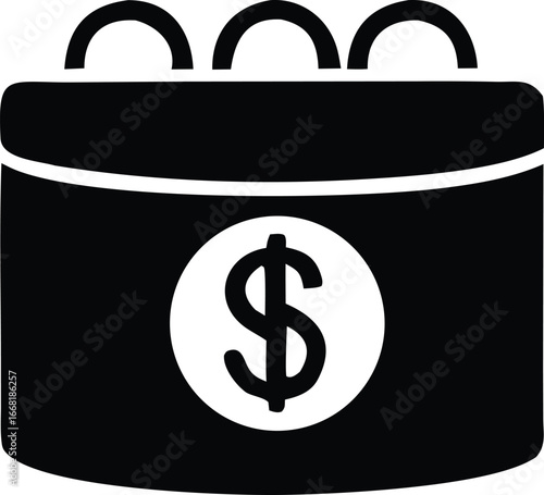 Money bag with dollar sign and coins icon representing finance wealth savings and cash collection for financial concepts