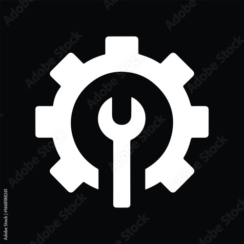Single Gear Symbol for Business Control