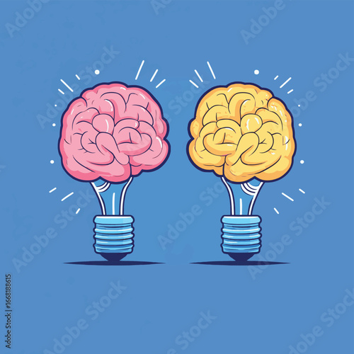 Profit and investment concept. Brains plus good idea equally money profit