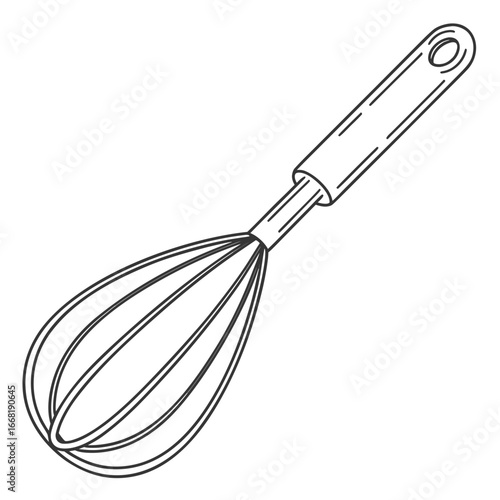Illustration of a whisk, a kitchen utensil used for mixing ingredients
