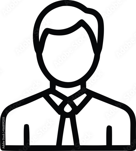 Simple businessperson icon graphic representing professionalism and business casual attire for presentations and digital content