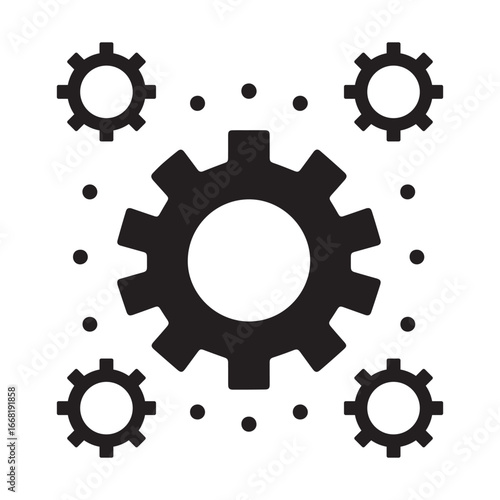Single Gear Symbol for Business Control