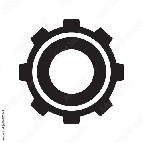 Single Gear Symbol for Business Control