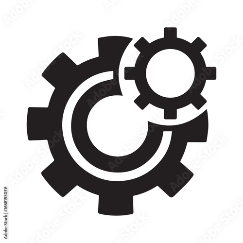 Single Gear Symbol for Business Control