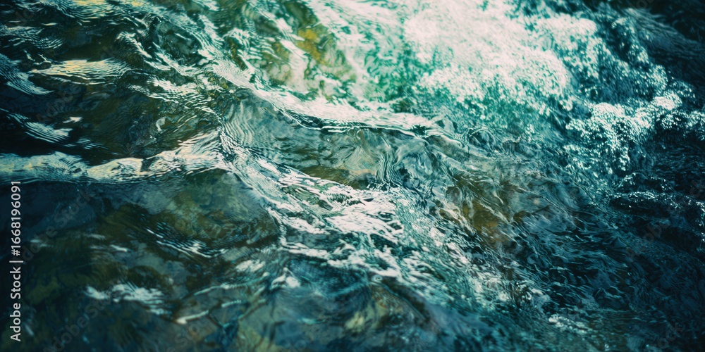 Fototapeta premium Abstract shot of flowing water, showcasing the beautiful movement and colors of the stream.