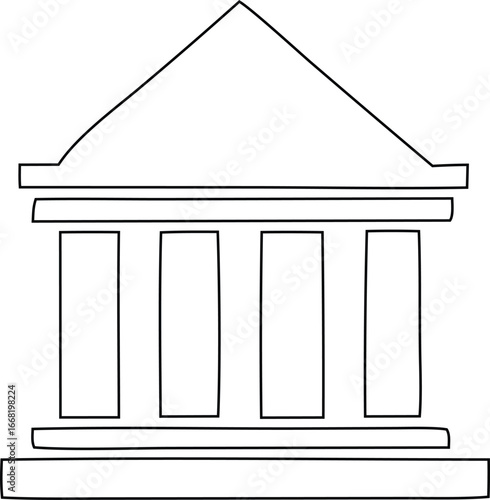 Classic greek roman building architecture facade with columns and pediment iconic symbol of government and history